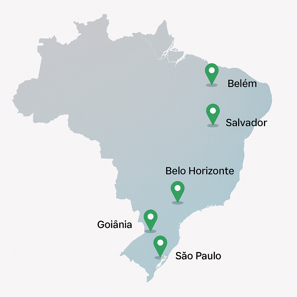 Mapa real do Brasil com CDs LogMoney